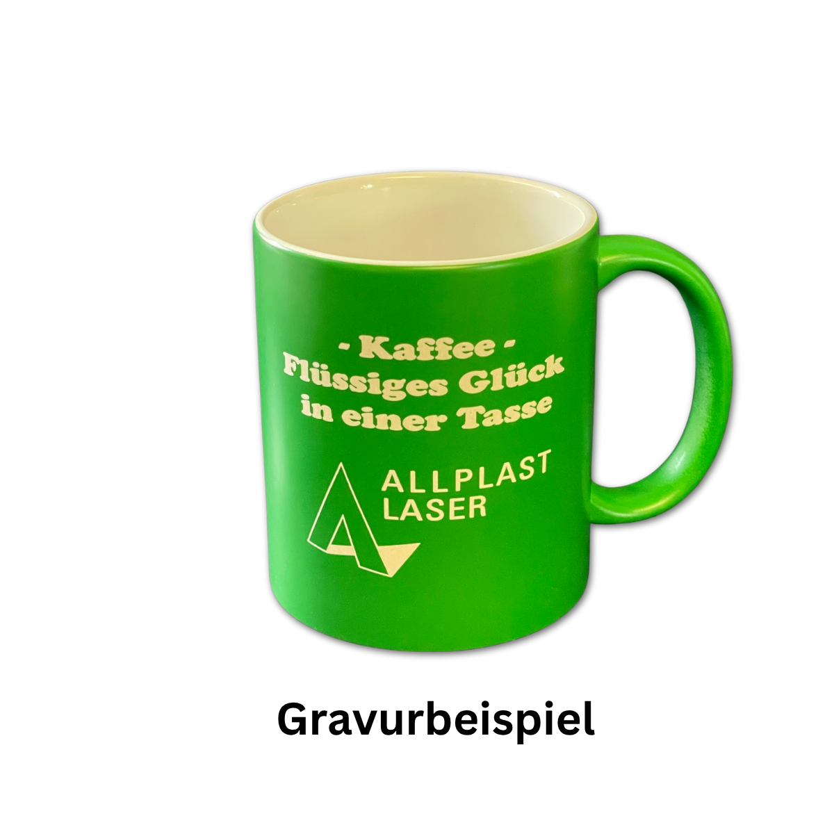 Tasse aussen farbig matt - innen weiß glänzend - direkt lasergravierbar - unterschiedl. Farben