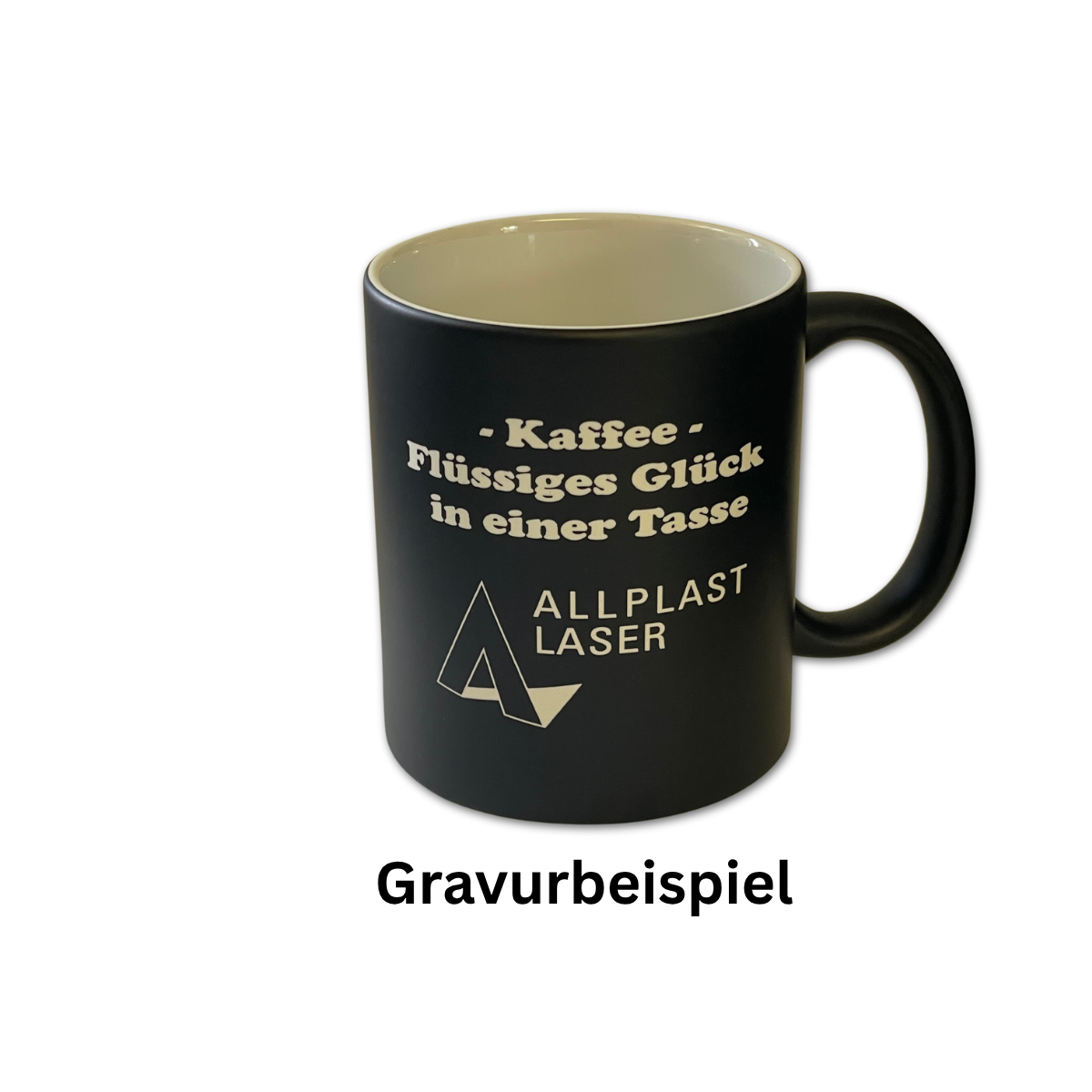 Tasse aussen farbig matt - innen weiß glänzend - direkt lasergravierbar - unterschiedl. Farben