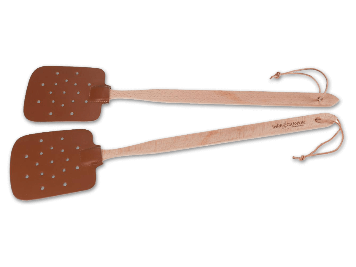 Fly swatter - made of beech with leather